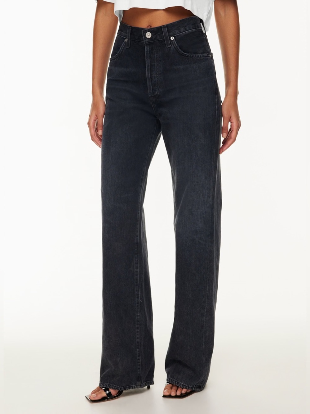 CITIZENS OF HUMANITY COH Annina High Waist Relaxed Wide Leg Jeans Black Sz 26 - Picture 11 of 16